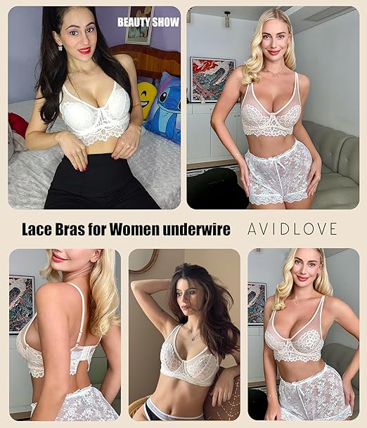 Triumph® - Avidlove μακρυμάνικη μπλούζα, σουτιέν για γυναίκες, δικτυωτό, λουλουδάτο, δαντελένιο, με πλήρη επένδυση