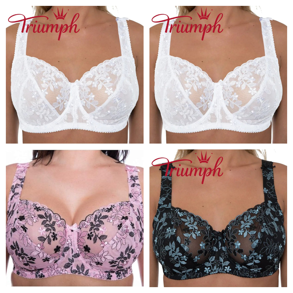 Triumph - 4 τεμάχια 🔥Σουτιέν Triumph από δαντέλα 2025