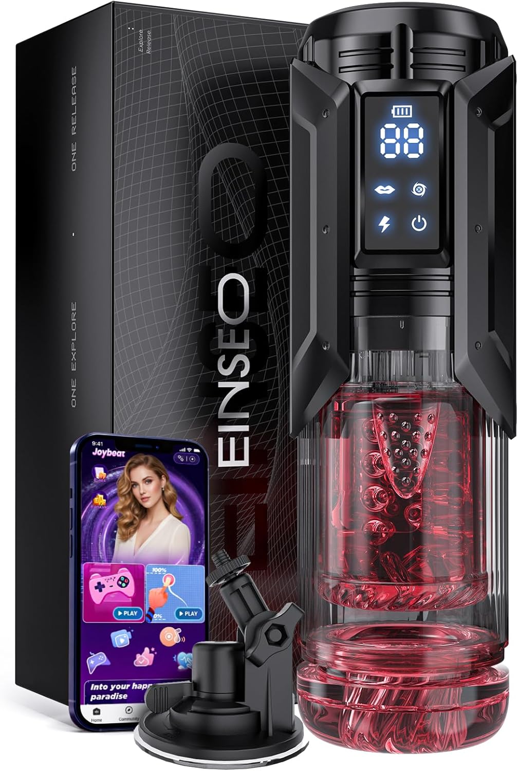 Αντλία πέους για άνδρες με sex toys - Αδιάβροχο αυνανιστήριο AI Sync για άνδρες με 7 λειτουργίες θηλασμού, ώθησης και γλείψιμο