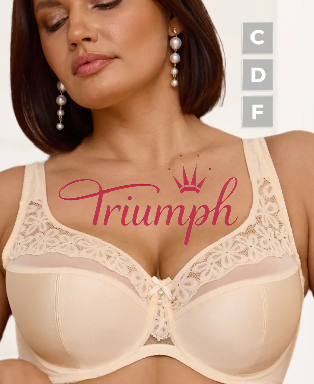 Triumph - 4 τμχ σουτιέν με στάμπα δαντέλας 🔥 με εφέ push-up