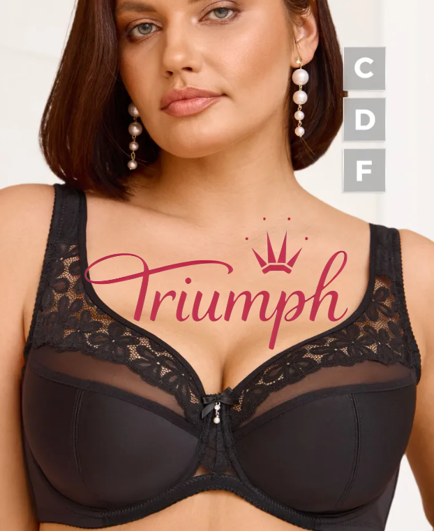 Triumph - 4 τμχ σουτιέν με στάμπα δαντέλας 🔥 με εφέ push-up