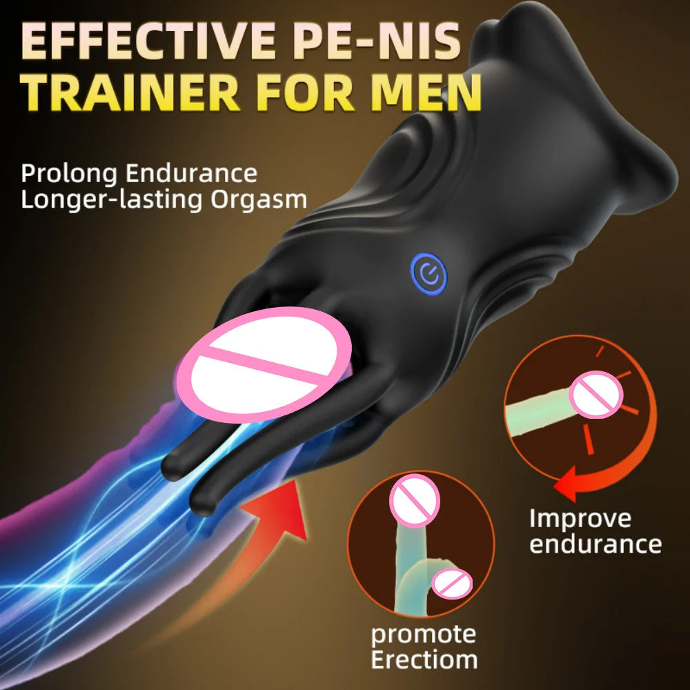 Octopus Penis Trainer Lock Ring Δονούμενο δαχτυλίδι καθυστέρησης για άνδρες Επαναφορτιζόμενο αδιάβροχο ανδρικό σεξουαλικά παιχνίδια μεγέθυνσης για ενήλικες