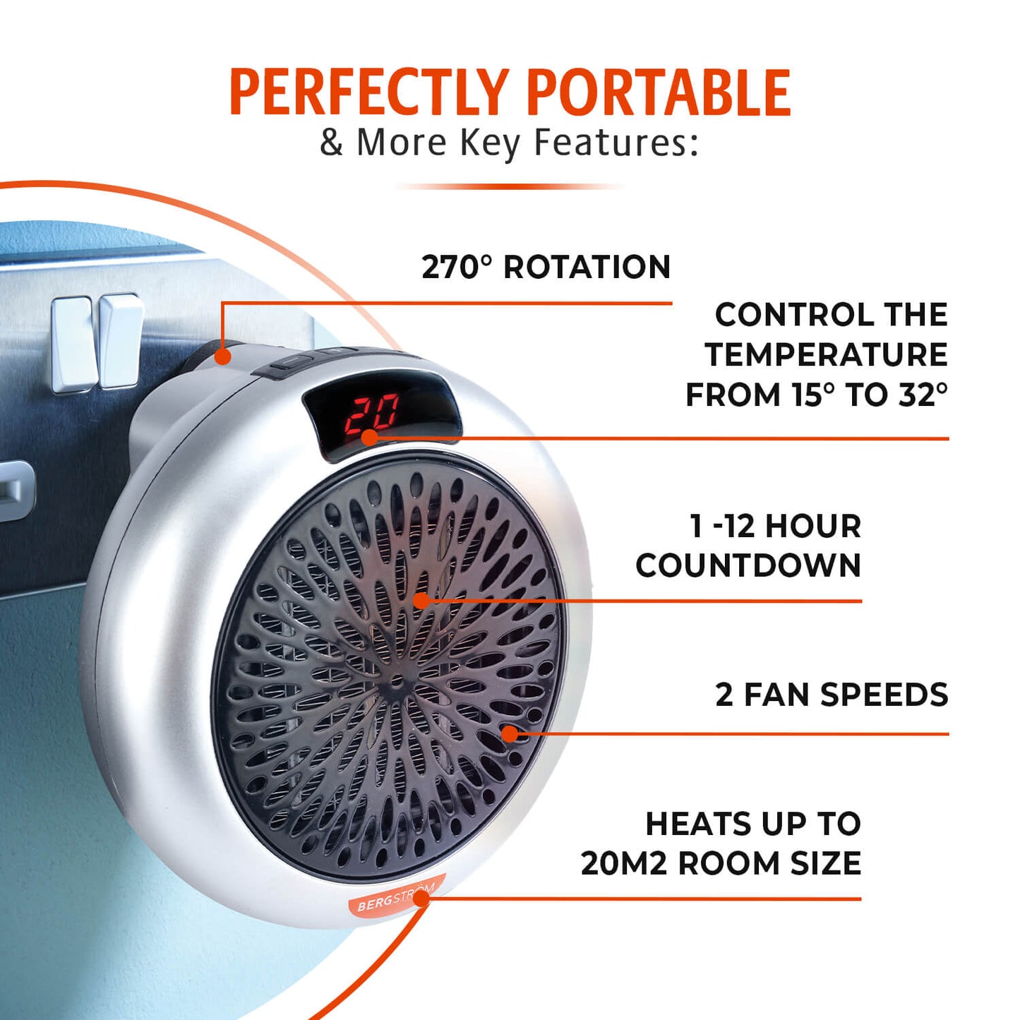 Μίνι θερμαντήρας με πρίζα