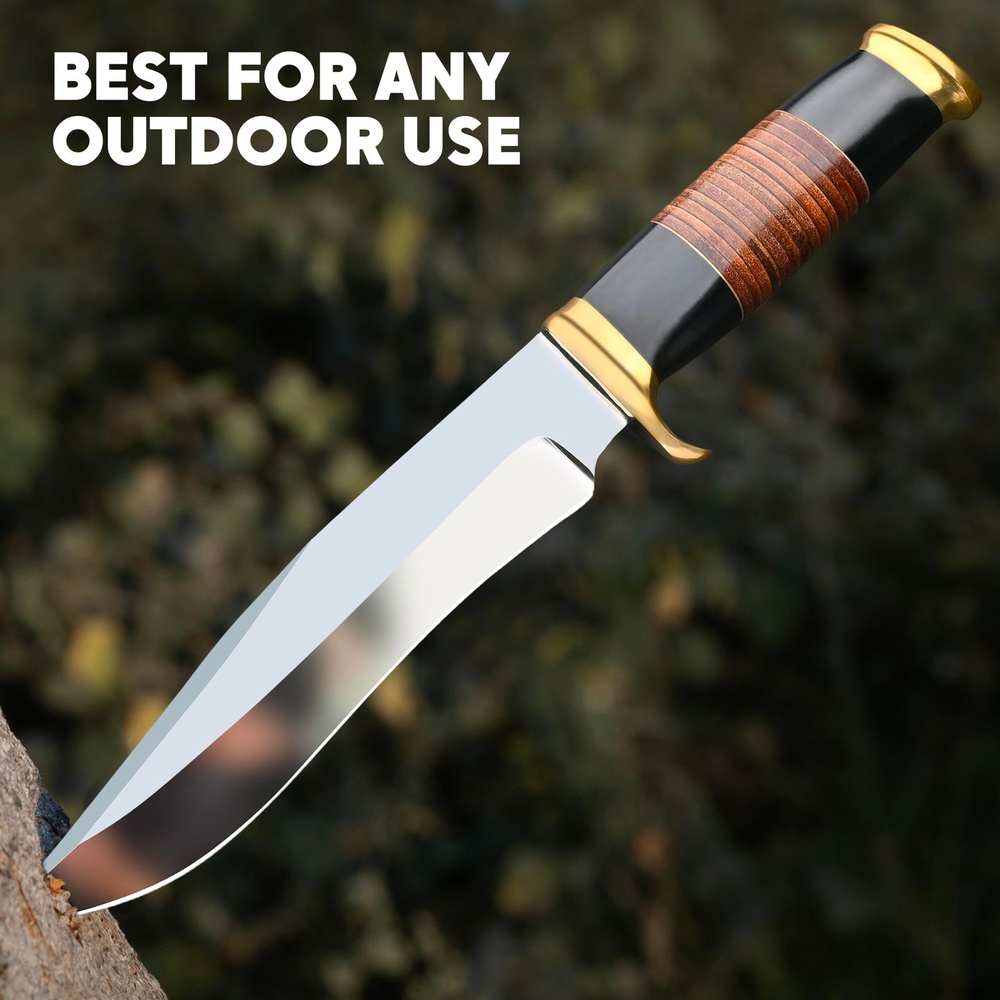 Μαχαίρι Crocodile Dundee Bowie 18" | Μαχαίρι κυνηγιού επιβίωσης σταθερής λεπίδας Τακτικό μαχαίρι σε περίπτωση για κάμπινγκ, υπαίθριες δραστηριότητες, εργασία σε θάμνους, δώρο για άνδρες