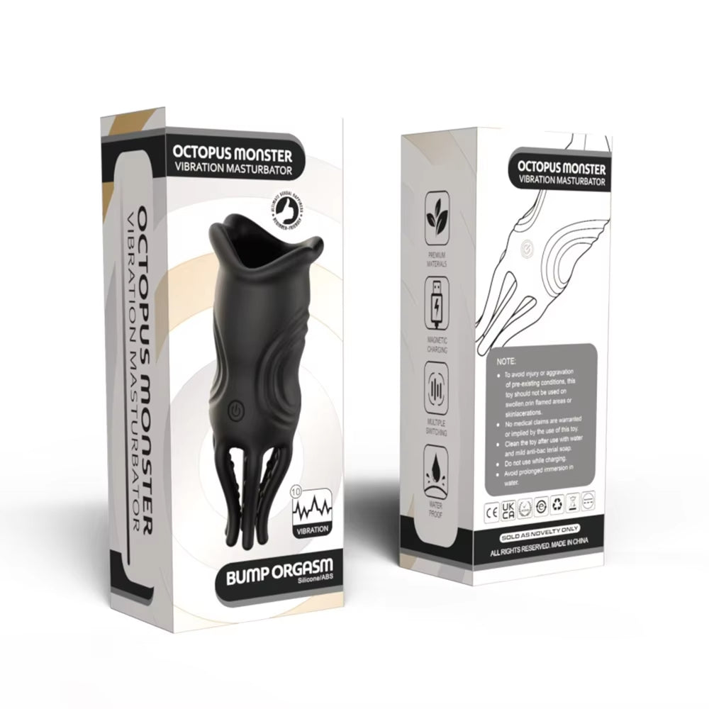 Octopus Penis Trainer Lock Ring Δονούμενο δαχτυλίδι καθυστέρησης για άνδρες Επαναφορτιζόμενο αδιάβροχο ανδρικό σεξουαλικά παιχνίδια μεγέθυνσης για ενήλικες