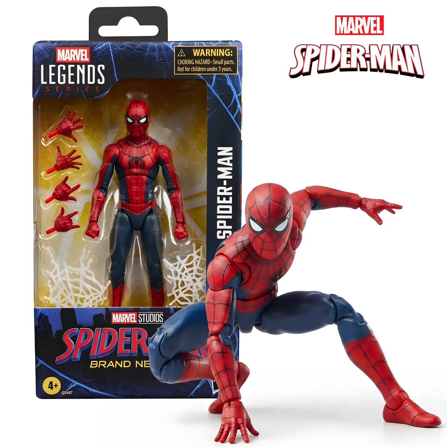 Marvel Spider-Man: Ολοκαίνουργια φιγούρα δράσης 6 ιντσών Day, αρθρωτή συλλεκτική ταινία με 4 εναλλασσόμενα χέρια και 2 εφέ ιστού