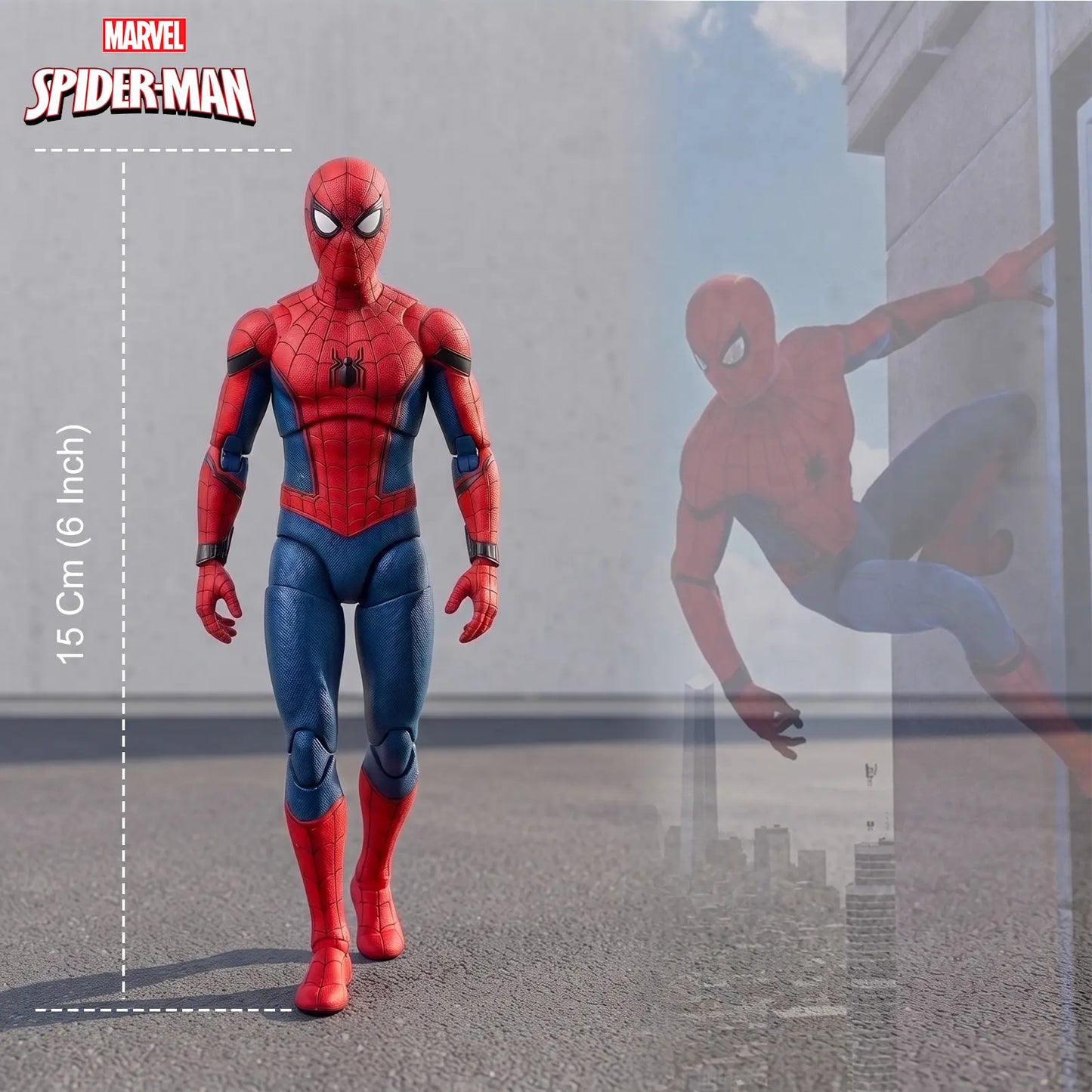 Marvel Spider-Man: Ολοκαίνουργια φιγούρα δράσης 6 ιντσών Day, αρθρωτή συλλεκτική ταινία με 4 εναλλασσόμενα χέρια και 2 εφέ ιστού
