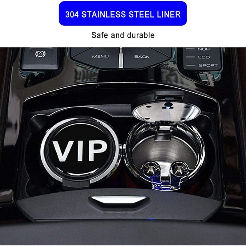 Σταχτοδοχείο αυτοκινήτου με LED από ανοξείδωτο ατσάλι Woyuosn χωρίς καπνό