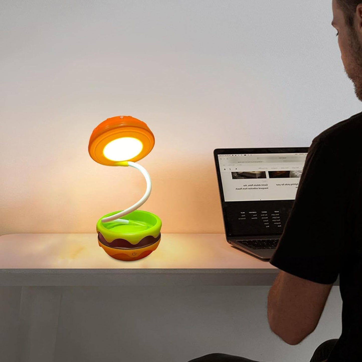 50% ΕΚΠΤΩΣΗ | ΛούμοΜπέργκερ™ | Πτυσσόμενο LED Burger Lamp – USB Night Light & Διακόσμηση για Παιδιά & Σπίτι